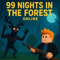 99 Nights In The Forest Online is an exhilarating survival simulation game set in the captivating world of Roblox. Players find themselves immersed in a lush forest during the day, where they can gather resources, explore hidden glades, and build their own bases.