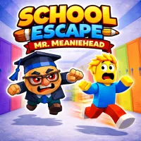 Escape from School: Mr. MeanieHead is an exciting adventure game where players step into the shoes of Robbie, a student determined to escape a strict school ruled by the tyrannical Mr. MeanieHead. Navigate through classrooms, dodge security, and master parkour to outsmart the principal and complete your daring escape.
