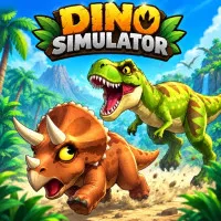 Play Dino Simulator online as a T-Rex or Triceratops. Hunt for food, find water, and survive as long as you can.
